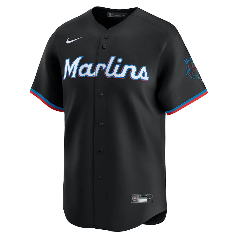 Men's Nike Sandy Alcantara Black Miami Marlins Alternate Limited Player Jersey