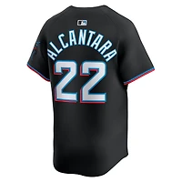Men's Nike Sandy Alcantara Black Miami Marlins Alternate Limited Player Jersey