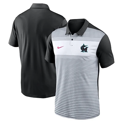 Polo Nike City Connect Legacy Icon Vapor Dri-FIT pour homme, blanc/noir, Miami Marlins 2025