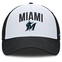 Casquette ajustable Nike blanche/noire Miami Marlins Club Performance pour homme