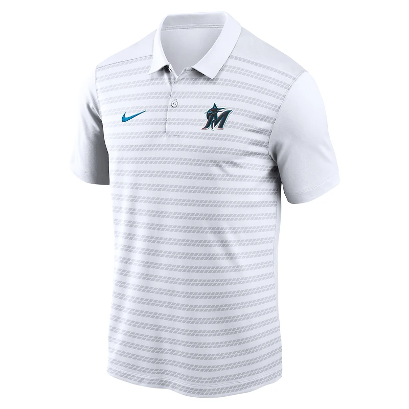 Polo Nike Victory Dri-FIT Authentic Collection pour homme, blanc, Miami Marlins