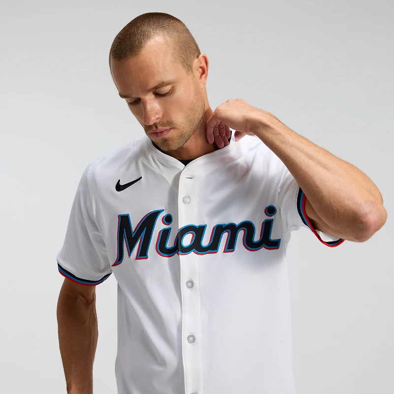 Men's Nike White Miami Marlins Home Elite Jersey