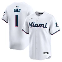 Men's Nike White Miami Marlins #1 Dad Home Limited Jersey