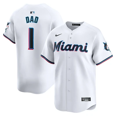 Maillot Nike blanc Miami Marlins #1 Dad Home Limited pour homme