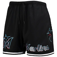 Short en filet à logo Miami Marlins Pro Standard noir pour homme