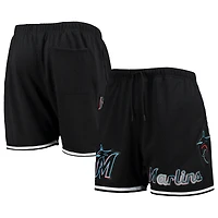 Short en filet à logo Miami Marlins Pro Standard noir pour homme