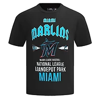 Men's Pro Standard Black Miami Marlins Oversized City Tour T-Shirt