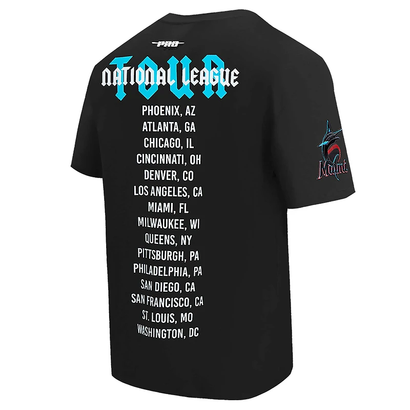 Men's Pro Standard Black Miami Marlins Oversized City Tour T-Shirt