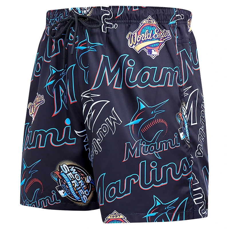 Short tissé Pro Standard noir Miami Marlins Toss pour hommes
