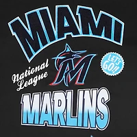 Men's Pro Standard Black Miami Marlins Turn It Up Dropped Shoulder T-Shirt