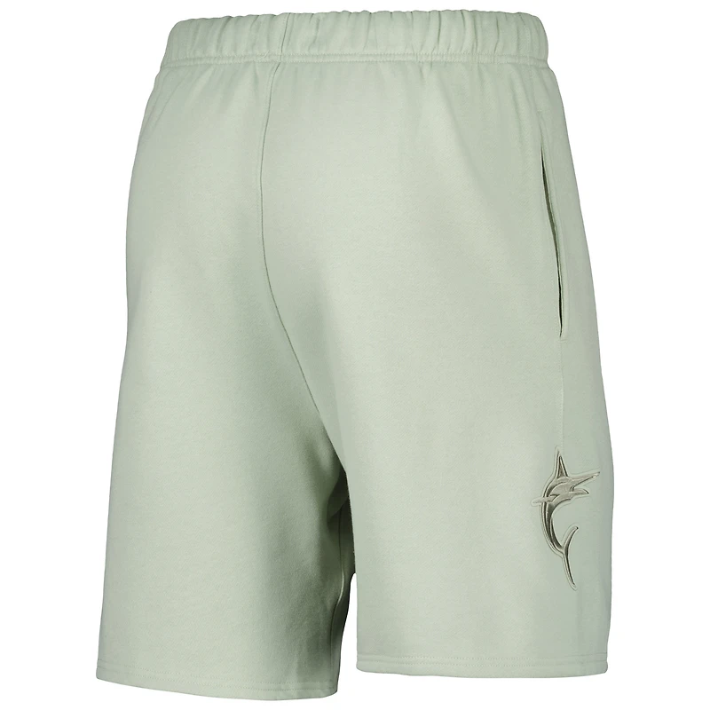 Men's Pro Standard Light Green Miami Marlins Neutral Fleece Shorts