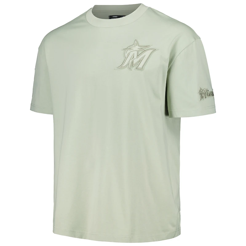Men's Pro Standard Mint Miami Marlins Oversized Neutral CJ Dropped Shoulders T-Shirt