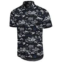 Chemise boutonnée Kekai Performance noire Reyn Spooner des Marlins de Miami pour homme