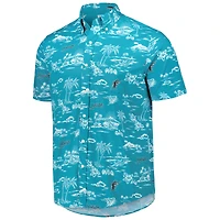 Men's Reyn Spooner Teal Miami Marlins Kekai Button-Down Shirt
