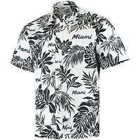 Men's Reyn Spooner White Miami Marlins Aloha Button-Down Shirt