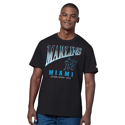 Men's Starter  Black/Heather Gray Miami Marlins Two-Pack T-Shirt Set