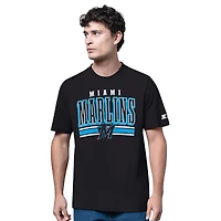 Men's Starter  Heather Gray/Black Miami Marlins Two-Pack Long Sleeve & Short T-Shirt Set