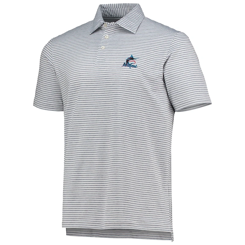 Polo pour homme Vineyard Vines gris Miami Marlins Heathered Winstead Sankaty