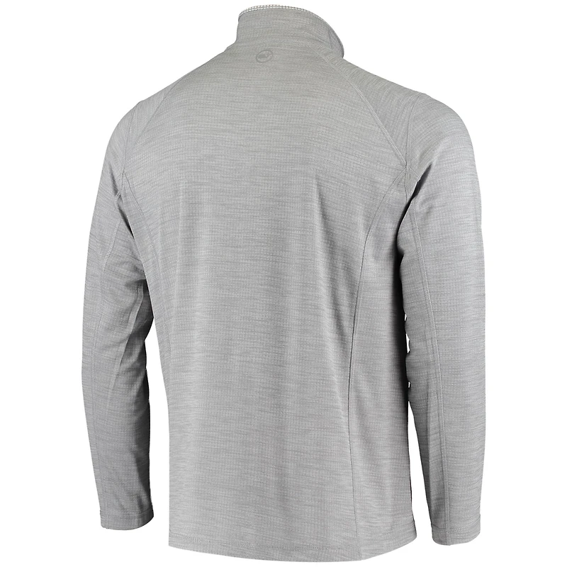 Pull-over à demi-zip Vineyard Vines pour homme, gris chiné, Miami Marlins Performance Sankaty