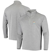 Men's Vineyard Vines Heather Gray Miami Marlins Performance Sankaty Half-Zip Pullover Top