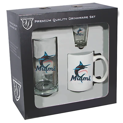 Miami Marlins 15oz. Stein 11oz. Mug & 2oz. Shot Glass Set