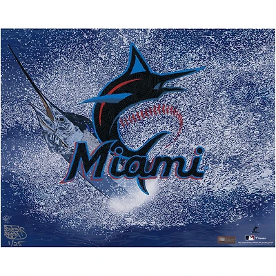 Miami Marlins 16" x 20" Photo Print - Designed and Signed by Artist Maz Adams - Limited Edition of 25