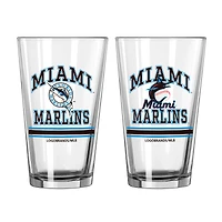 Marlins de Miami 16oz. Verre à pinte, paquet de deux