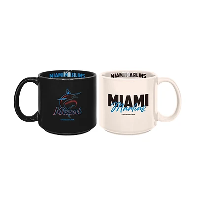 Lot de 2 tasses empilables de 15 oz des Marlins de Miami