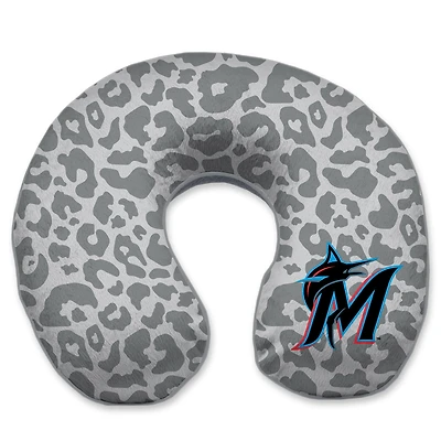 Oreiller de voyage en mousse à mémoire de forme Miami Marlins Cheetah