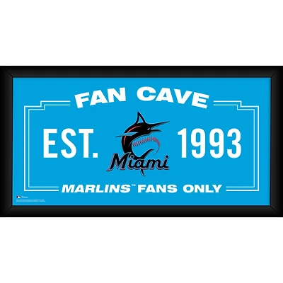 Miami Marlins Framed 10" x 20" Fan Cave Collage