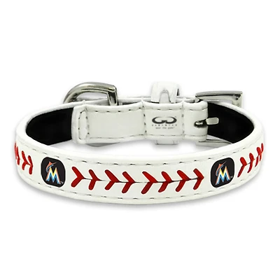 Collier pour chien en cuir classique de taille jouet des Marlins de Miami