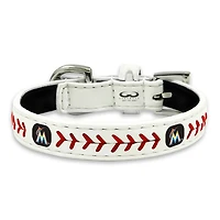 Collier pour chien en cuir classique de taille jouet des Marlins de Miami