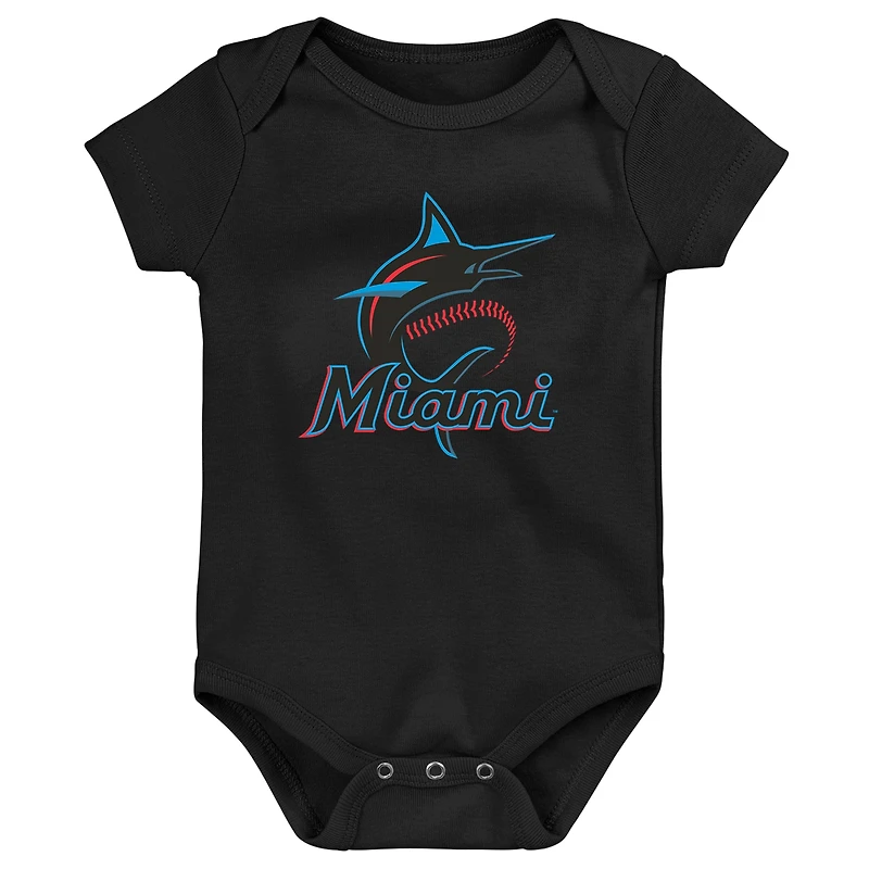 Body noir avec logo de l'équipe principale des Miami Marlins pour nouveau-né et bébé