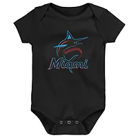 Body noir avec logo de l'équipe principale des Miami Marlins pour nouveau-né et bébé