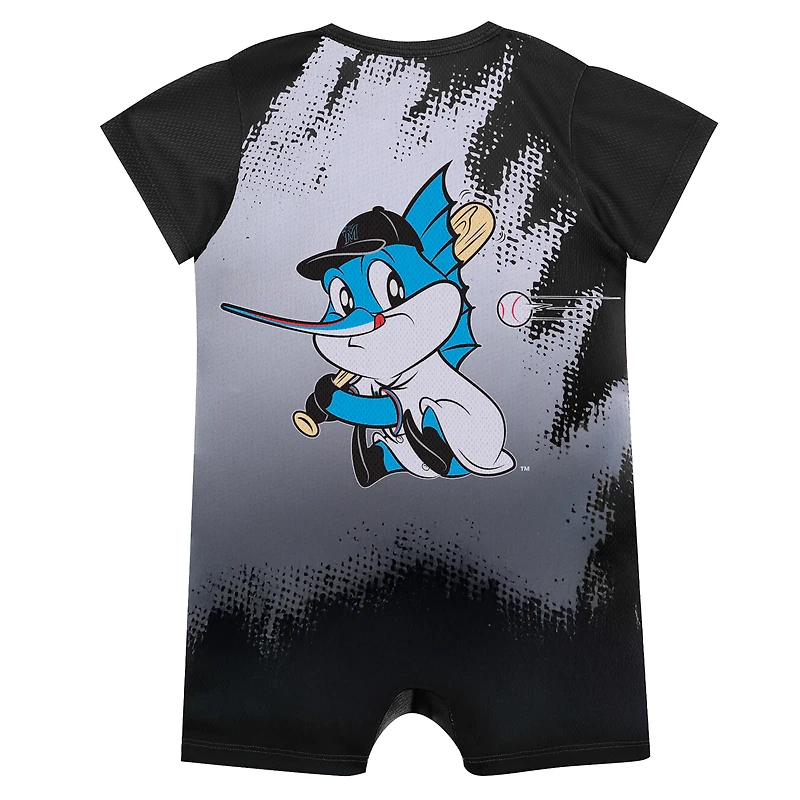 Body bébé Outerstuff noir Miami Marlins, mascotte
