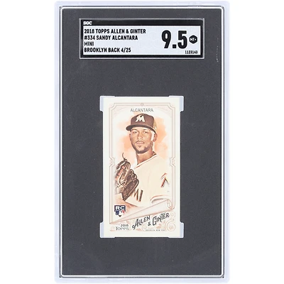Sandy Alcantara Miami Marlins 2018 Topps Allen & Ginter Brooklyn Back Mini #334 #4/25 SGC Authentifiée 9.5 Carte