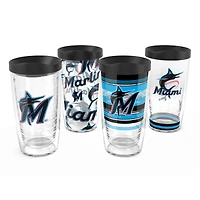 Tervis Miami Marlins Four-Pack 16oz. Classic Tumbler Set