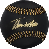 Balle de baseball en cuir noir autographiée par Thomas White des Miami Marlins
