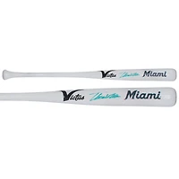 Bâton miniature Victus autographié par Thomas White des Marlins de Miami