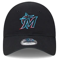 Casquette ajustable 9TWENTY Miami Marlins Team New Era noire pour tout-petit