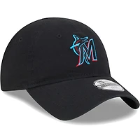 Casquette ajustable 9TWENTY Miami Marlins Team New Era noire pour tout-petit