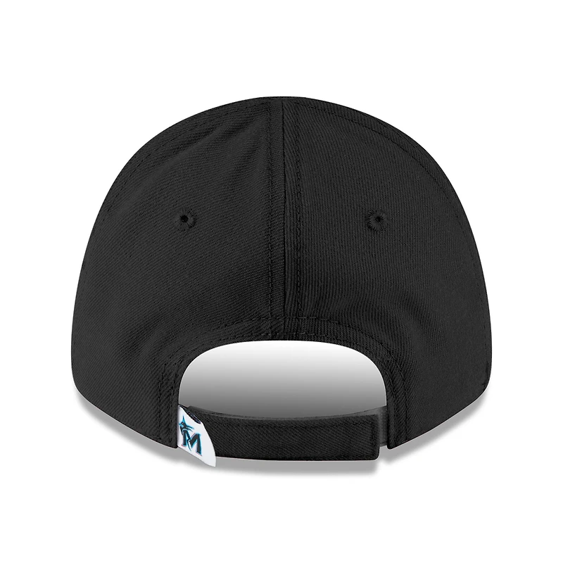 Casquette ajustable 9TWENTY Miami Marlins Team New Era noire pour tout-petit