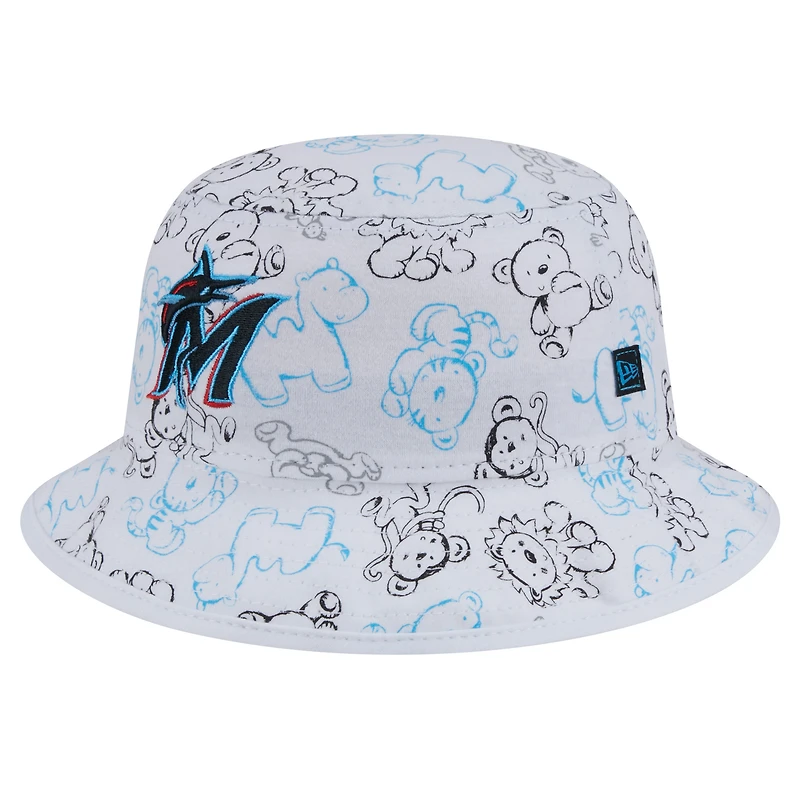Bob blanc avec motif animal des Marlins de Miami New Era pour tout-petit