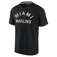T-shirt unisexe Fanatics noir Miami Marlins Elements super doux à manches courtes