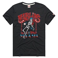 Unisex Homage  Charcoal Miami Marlins MLB x Grateful Dead Americana Tri-Blend T-Shirt