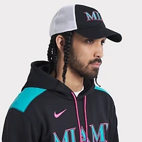 Casquette ajustable Nike City Connect Trucker 2025 noire/blanche des Miami Marlins