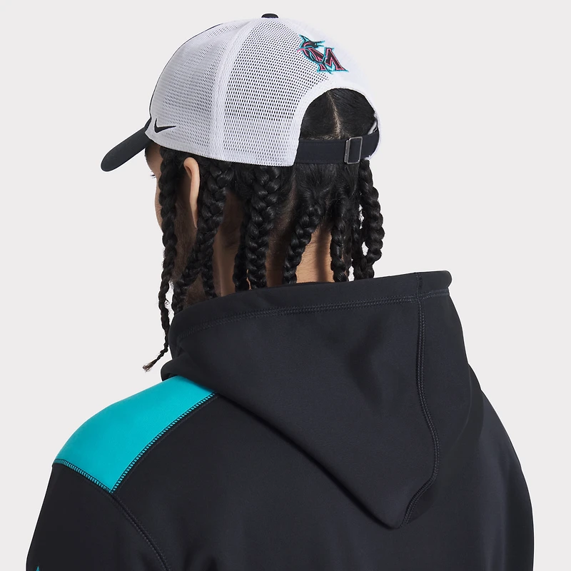 Casquette ajustable Nike City Connect Trucker 2025 noire/blanche des Miami Marlins