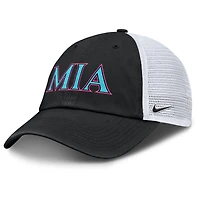 Casquette ajustable Nike City Connect Trucker 2025 noire/blanche des Miami Marlins