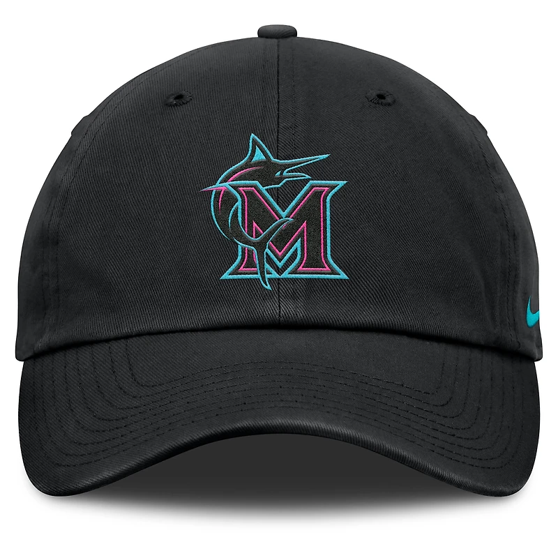 Casquette ajustable Nike noire unisexe Miami Marlins 2025 City Connect Club