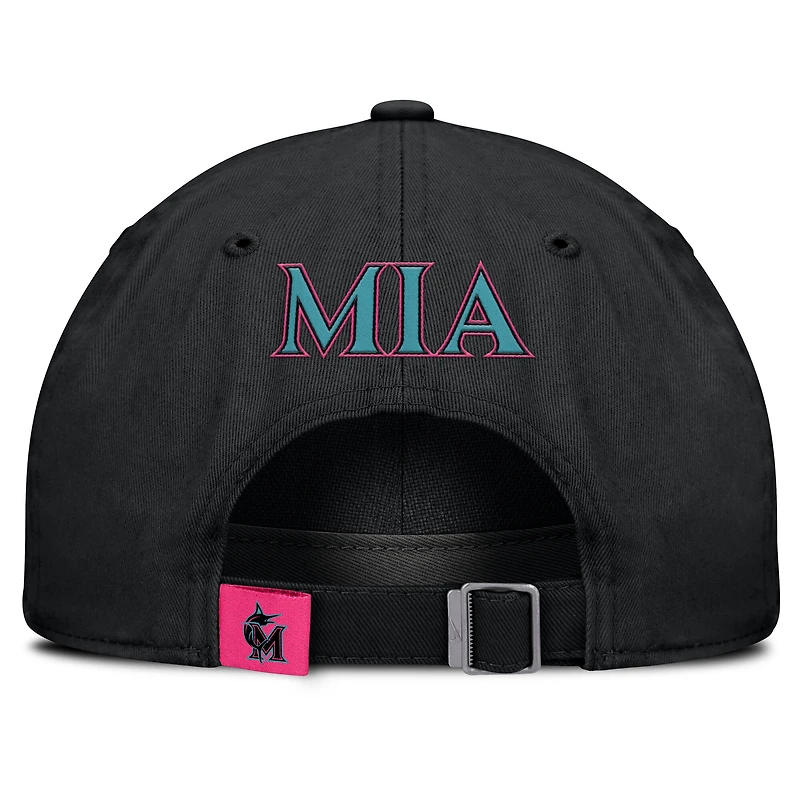 Casquette ajustable Nike noire unisexe Miami Marlins 2025 City Connect Club